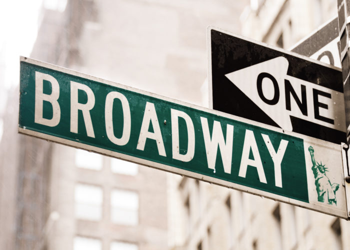 Broadway street sign in New York City, New York