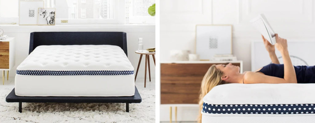 Make your bedroom feel like a boutique hotel with a WinkBed mattress, shown in two images side by side